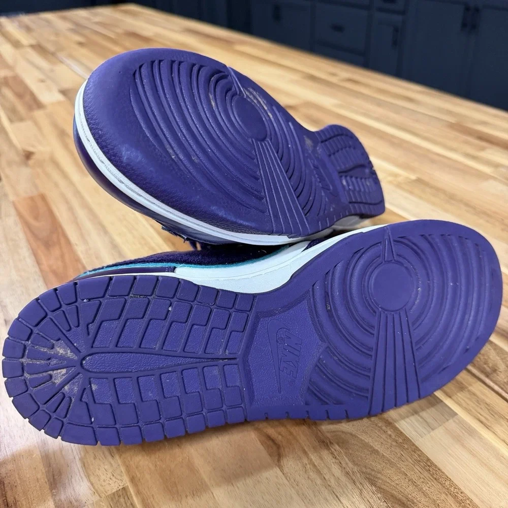 Mens Nike DUNK LOW CHENILLE SWOOSH SAIL GRAND PURPLE Teal Size 11
